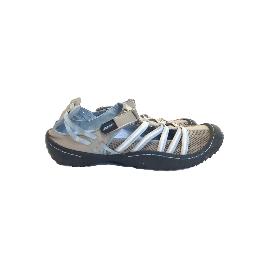 JBU by Jambu Womens Water Resistant Jetty Taupe/Blue Slip-On Sneaker Size10M